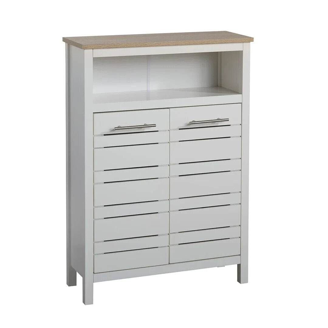 Hertford Two - Tone White Double Door Storage Bathroom Table - nextstepper