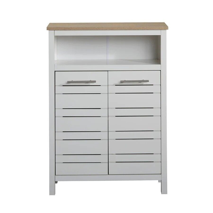 Hertford Two - Tone White Double Door Storage Bathroom Table - nextstepper