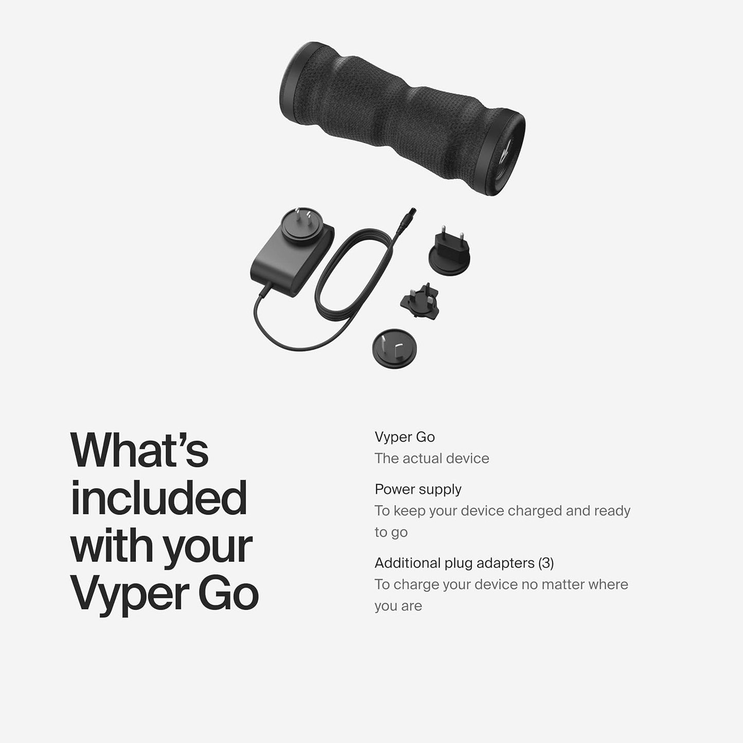 Hyperice Vyper GO Vibrating Roller - Black - nextstepper