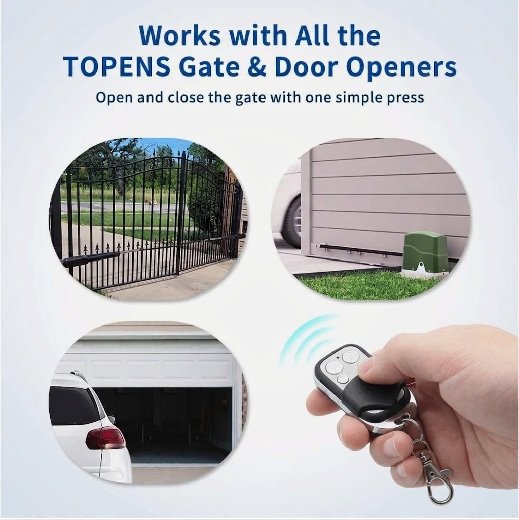TOPENS M12 Black Universal 4-Button Garage Door Opener 433mhz Remote Controls