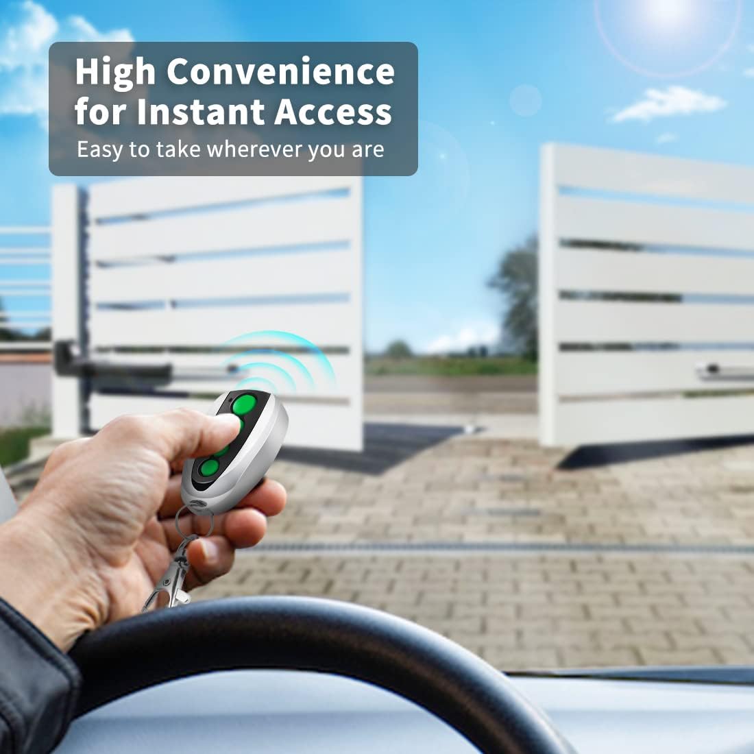 TOPENS M12 Remote Control Key Fobs for Automatic Swing Sliding Gate Opener Garage Door Opener 4 - Button Wireless Transmitter 2 - Pack Security Gate Controller with Keychain - nextstepper